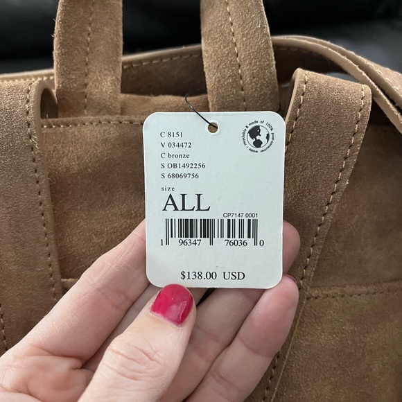 NWT FREE PEOPLE Camilla Suede Backpack Bronze Brown - Picture 8 of 8